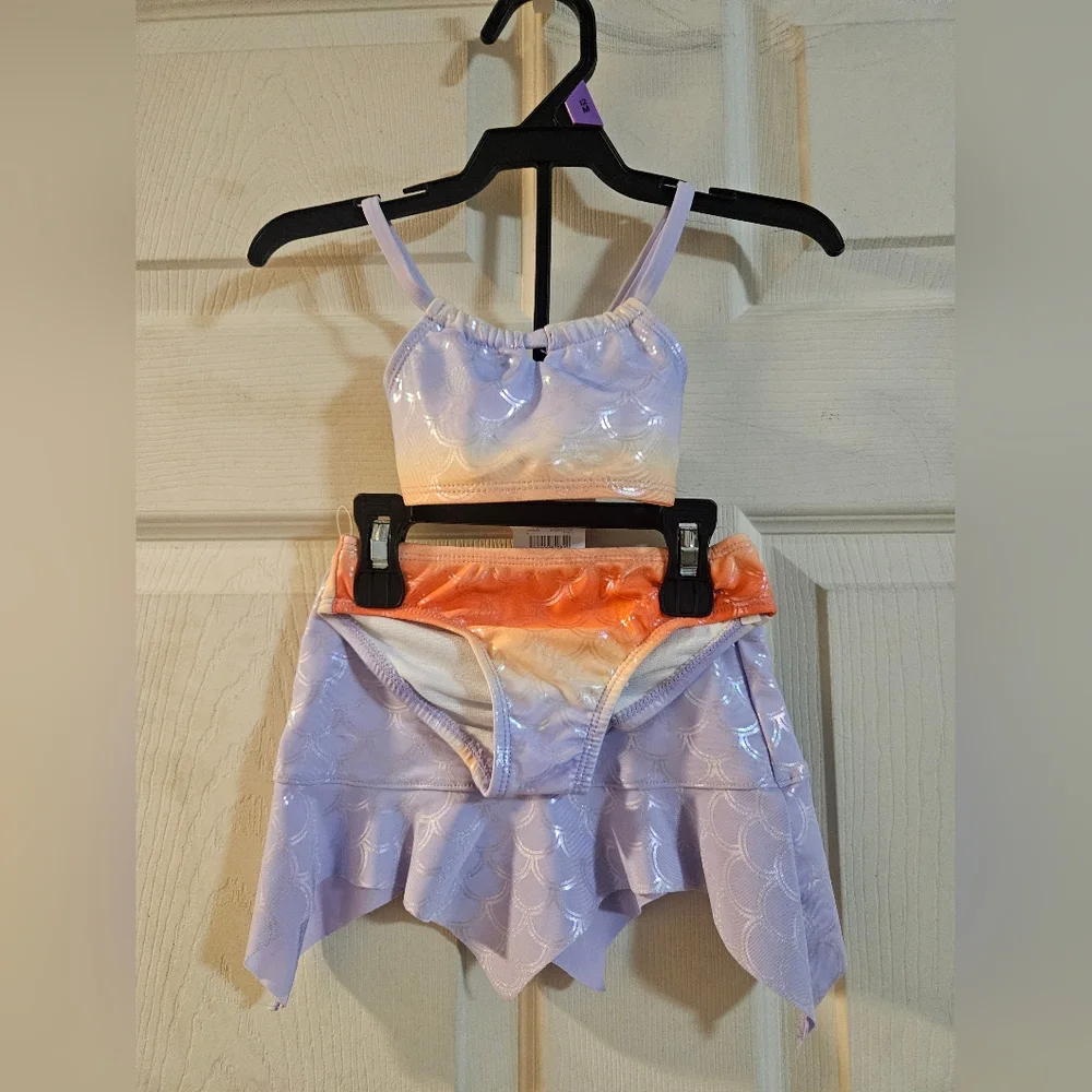 WONDER NATION BABY 3 PIECE MERMAID SWIMSUIT: NEW WITH TAGS: SIZE 12 MTH